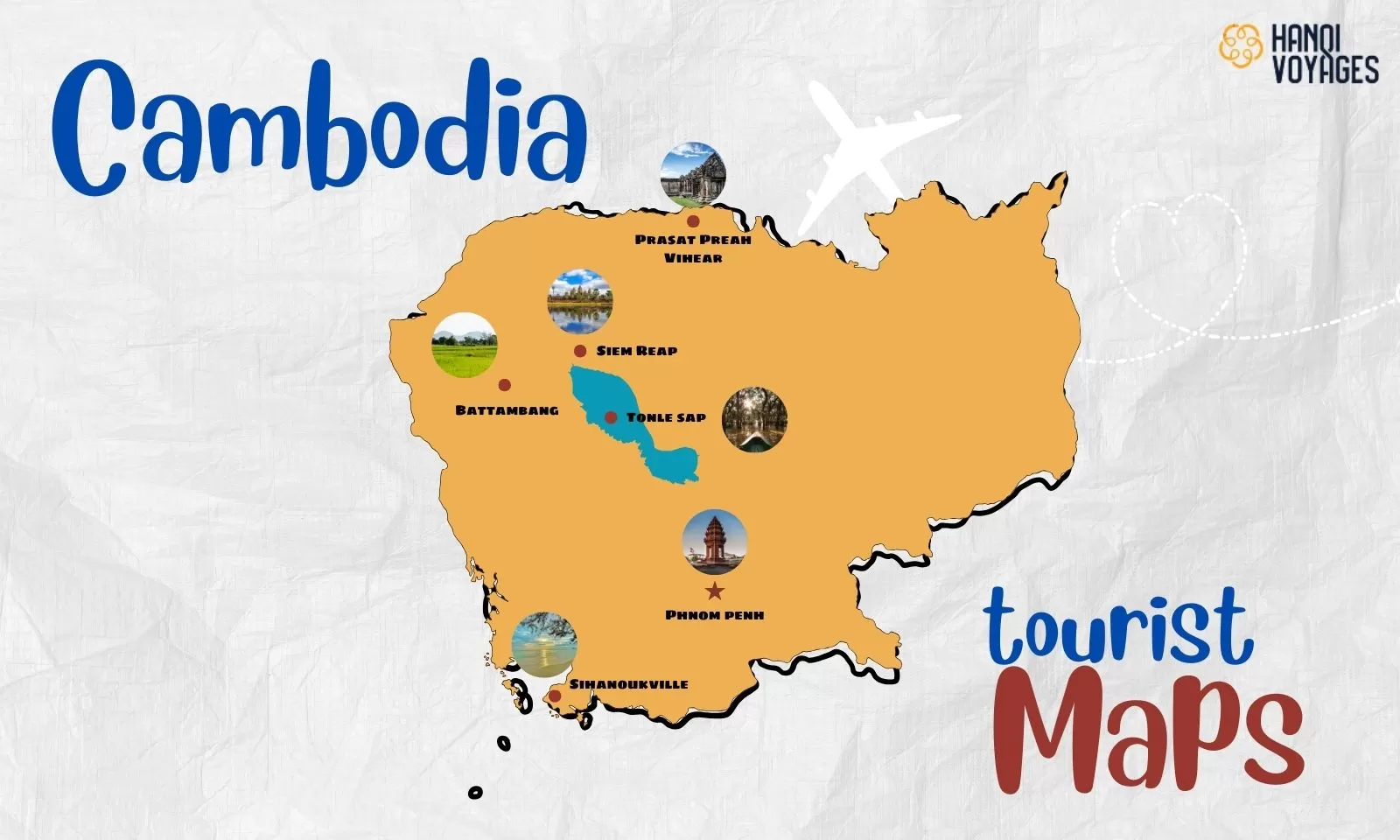 Cambodia tourist map: Explore best places for every traveler