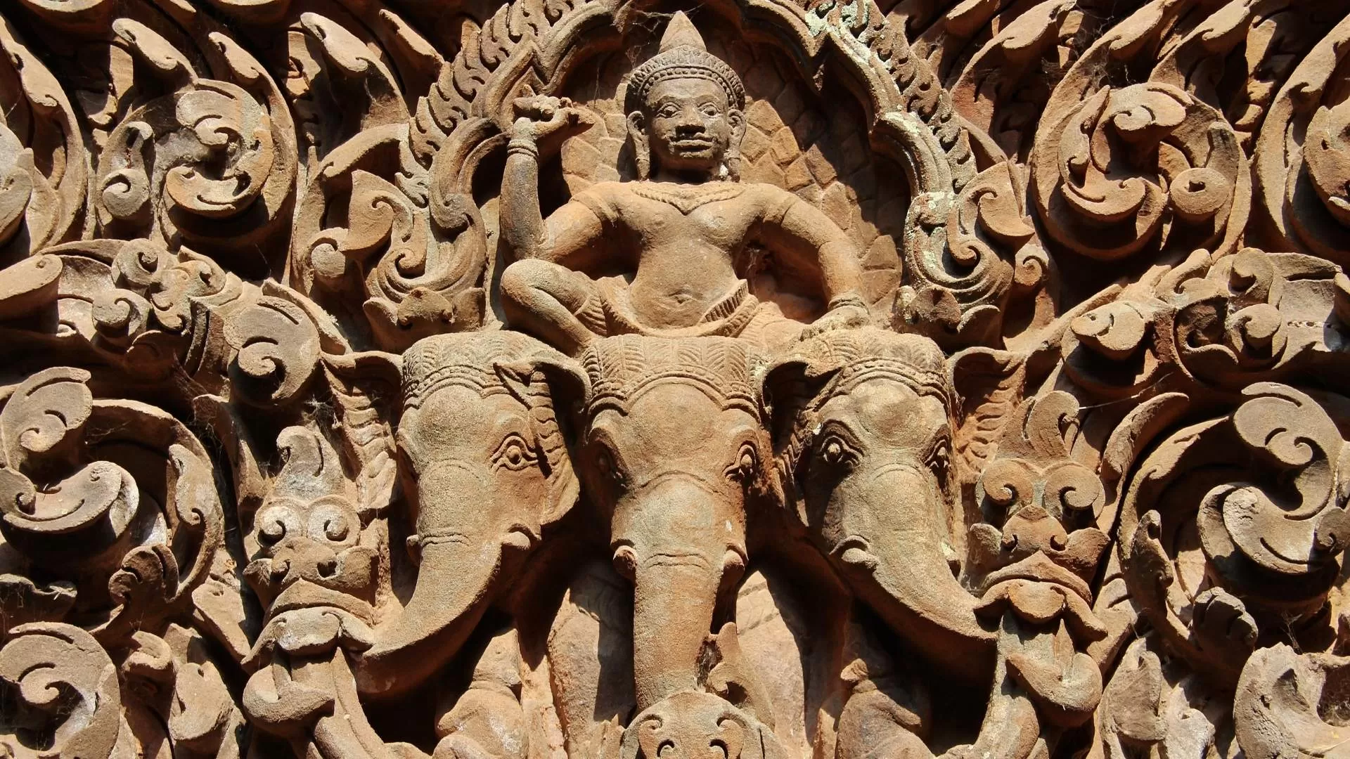 Stone carving art at Wat Phou