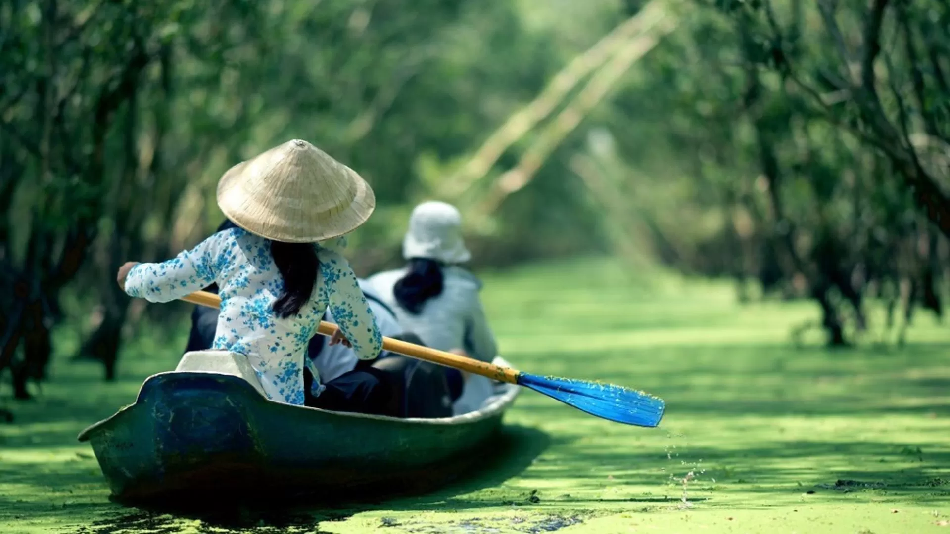 Exploration en bateau à riviere de Tra Su