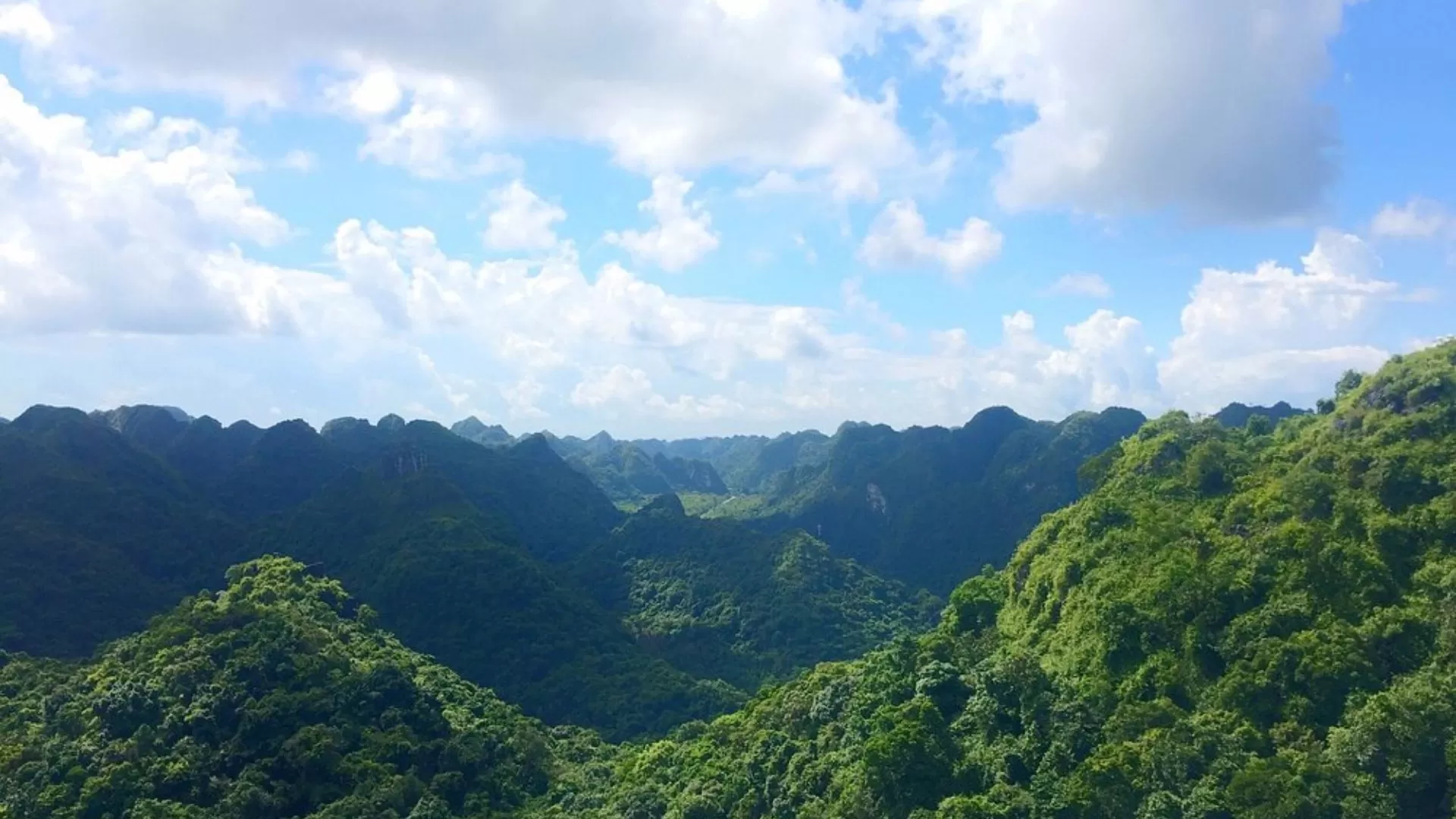 La vue panorama du parc national de Cat Ba