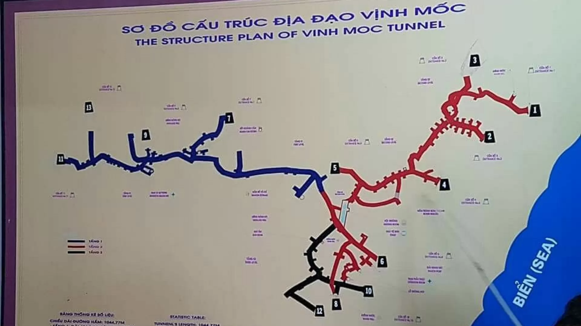 Carte des tunnels de Vinh Moc