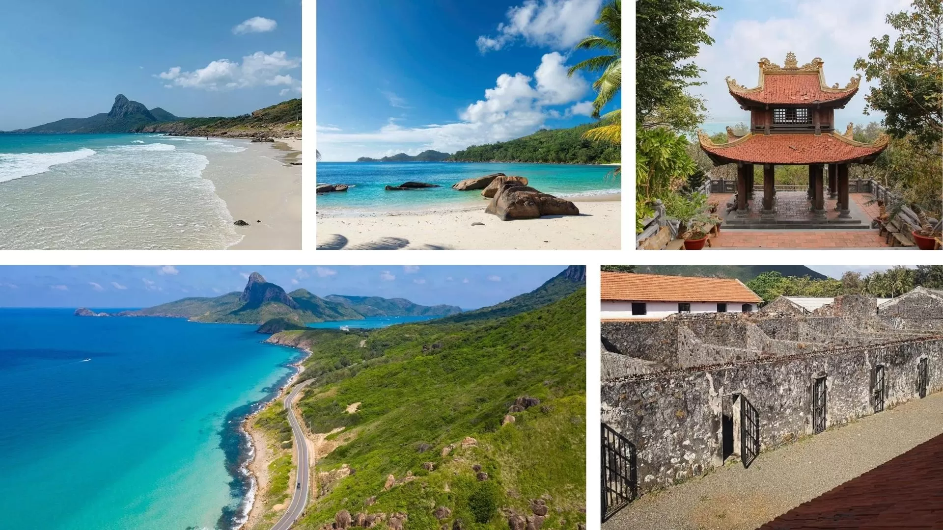 Paysage côtier sauvage de l’île de Con Dao au Vietnam