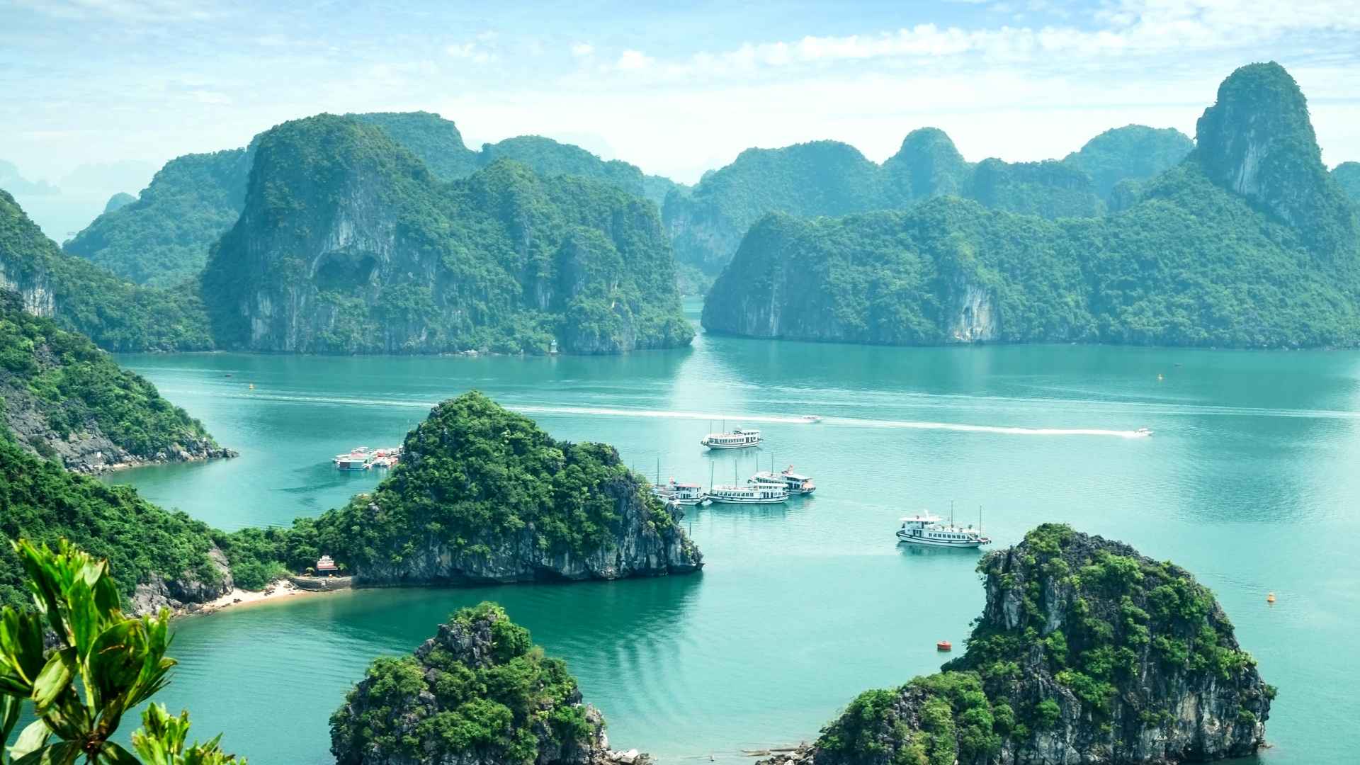 Ha Long Bay features diverse islands and caves