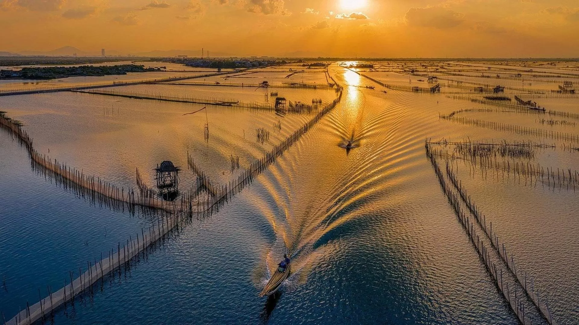 Sunset in Chuon Lagoon